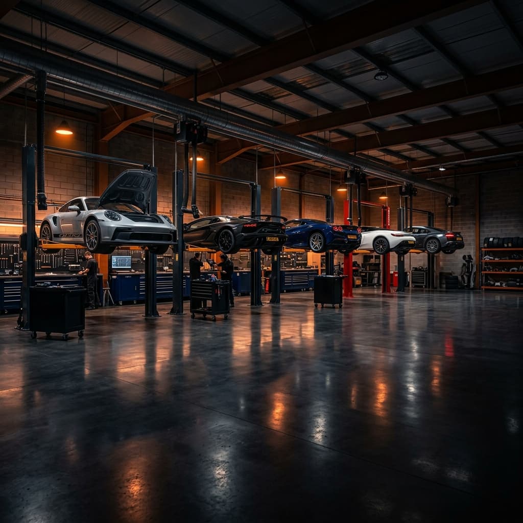 Premium garage reception with service advisor